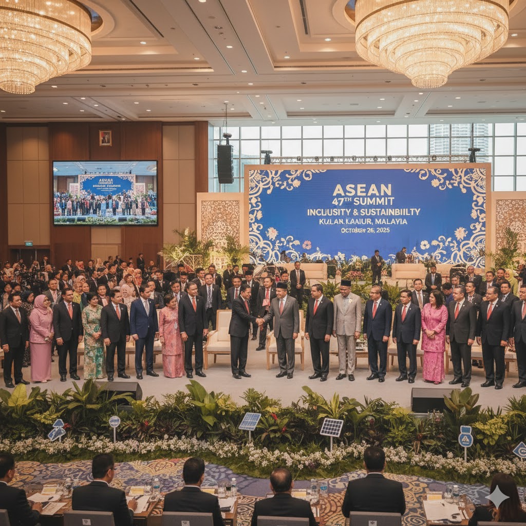 Konferensi Tingkat Tinggi (KTT) ASEAN ke-47 resmi dibuka hari ini, Minggu (26/10), di Kuala Lumpur Convention Centre (KLCC), Kuala Lumpur