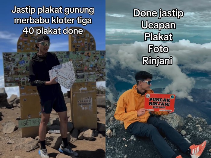 Gen Z jasa titip plakat ucapan di puncak gunung