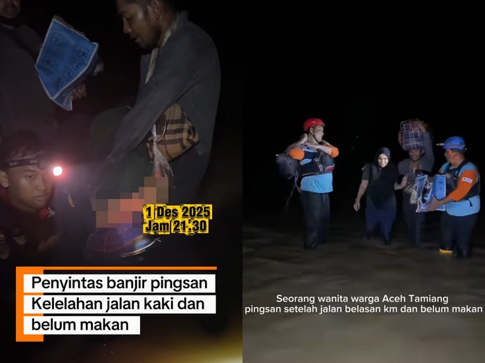 Pasutri korban banjir Aceh berjalan kaki dalam kondisi lapar hingga istri pingsan