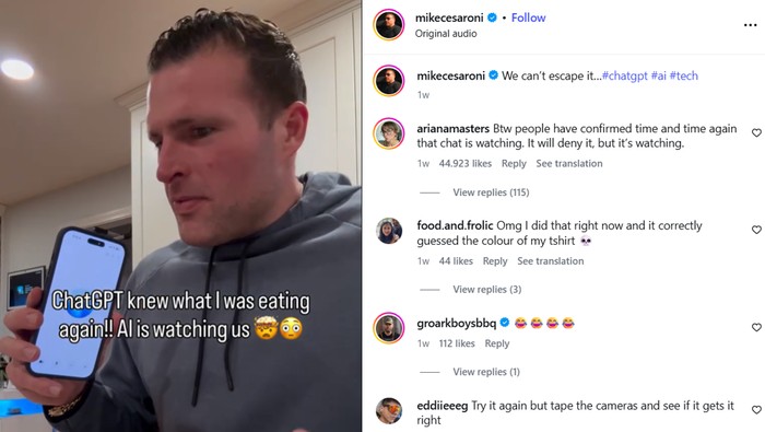 Ilustrasi ChatGPT menebak makanan yang sedang dimakan seseorang