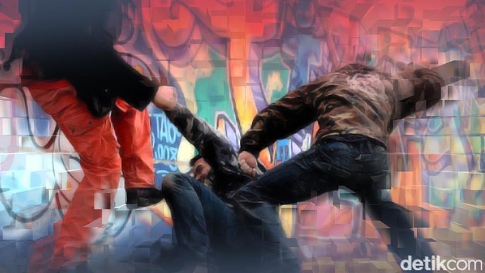 Ilustrasi penyerangan di toko ritel Jakarta Selatan oleh sekelompok orang