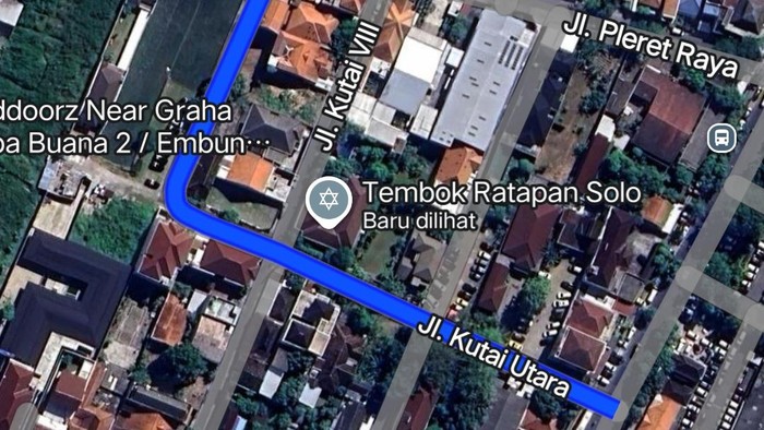 tampilan Google Maps rumah Jokowi di Solo yang vira
